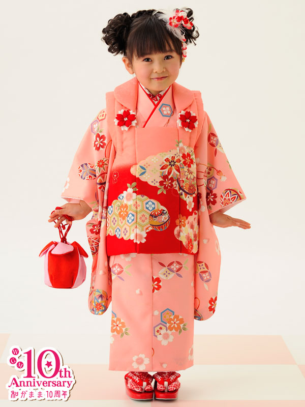 七五三 着物 ３歳 正絹被布コート 白地 京友禅 日本製 新品 mi534の+