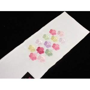 画像: 七五三女の子正絹桜刺繍半襟